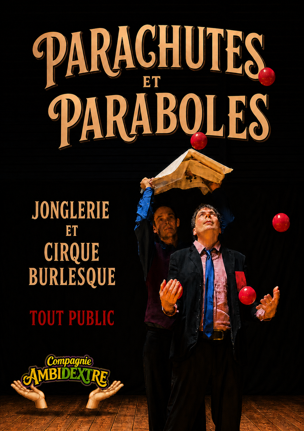 Affiche du spectacle Parachutes et Paraboles